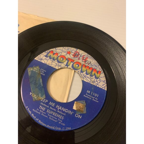 Vintage 1966 Motown 45 RPM Vinyl Record The Supremes "You Keep Me Hangin On" & " - Picture 2 of 5